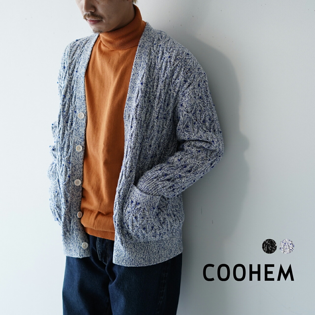 楽天市場】コーヘン COOHEM ポムポム メランジ ニット カーディガン