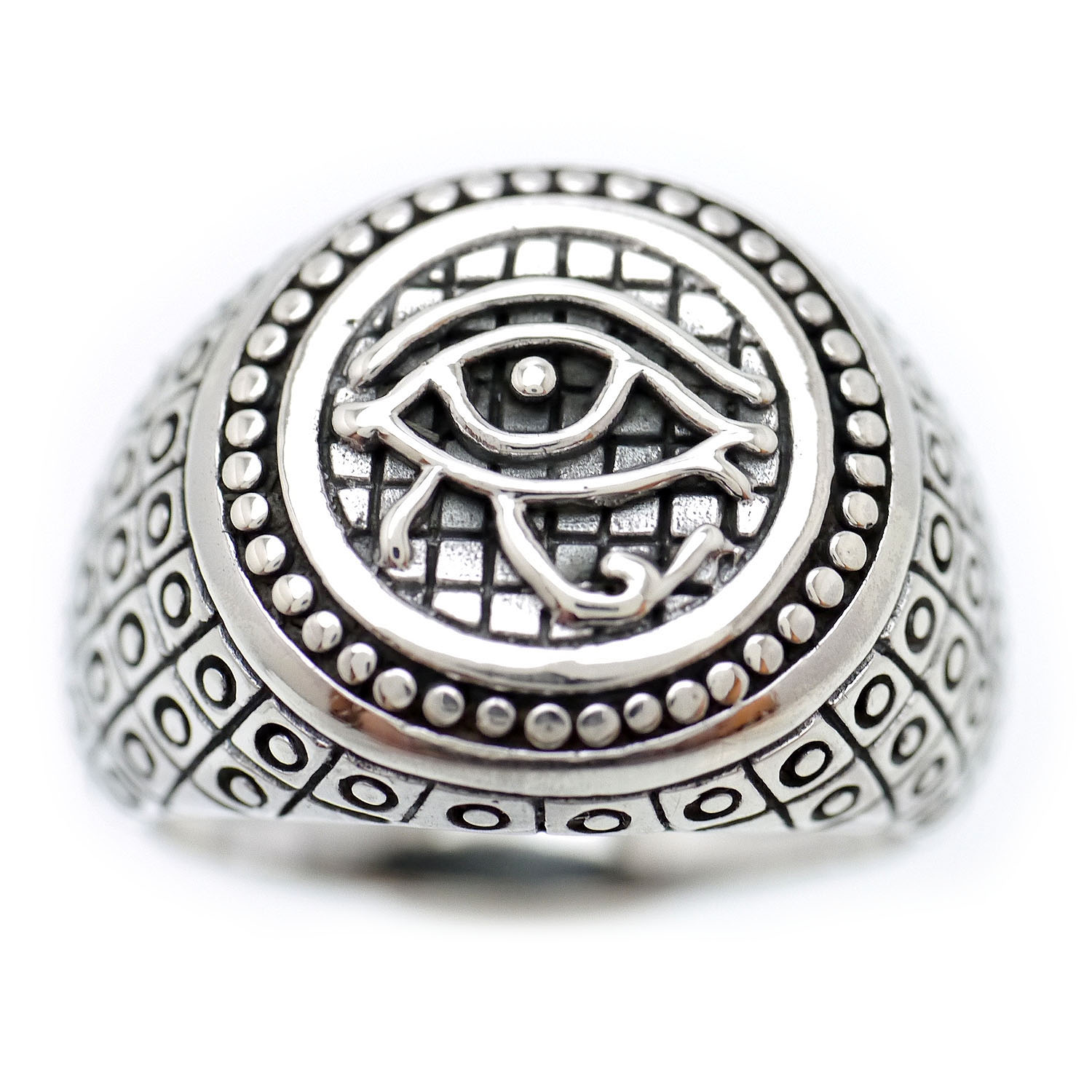 楽天市場】シルバー925 ホルスの目 リング メンズ m3 丸 左目 ウジャト