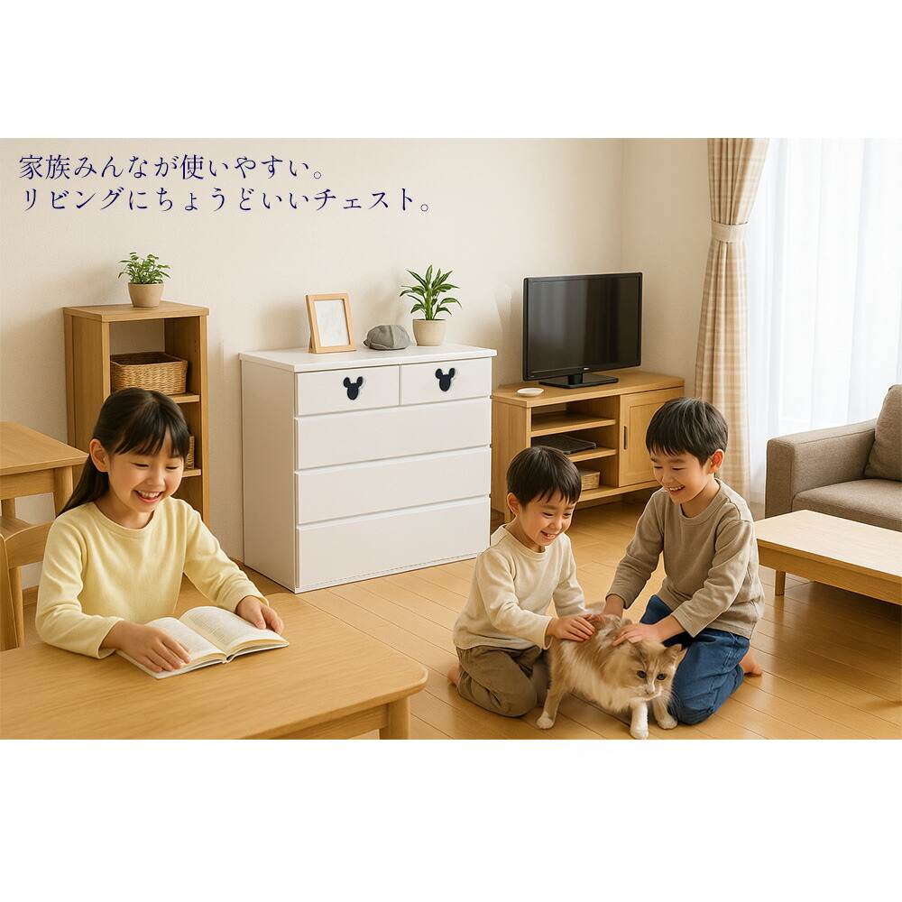 楽天市場】ミキット | ディズニー 日本製 完成品 チェスト 5段 収納 4