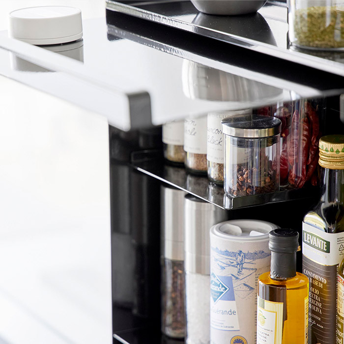 楽天市場】【楽天1位】 [ 前が開く 隠せる調味料ラック タワー ] 調味