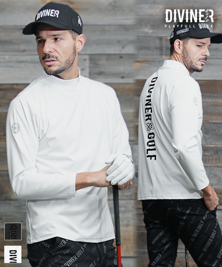 楽天市場】【DIVINER GOLF】 ゴルフウェア モックネック 長袖Tシャツ