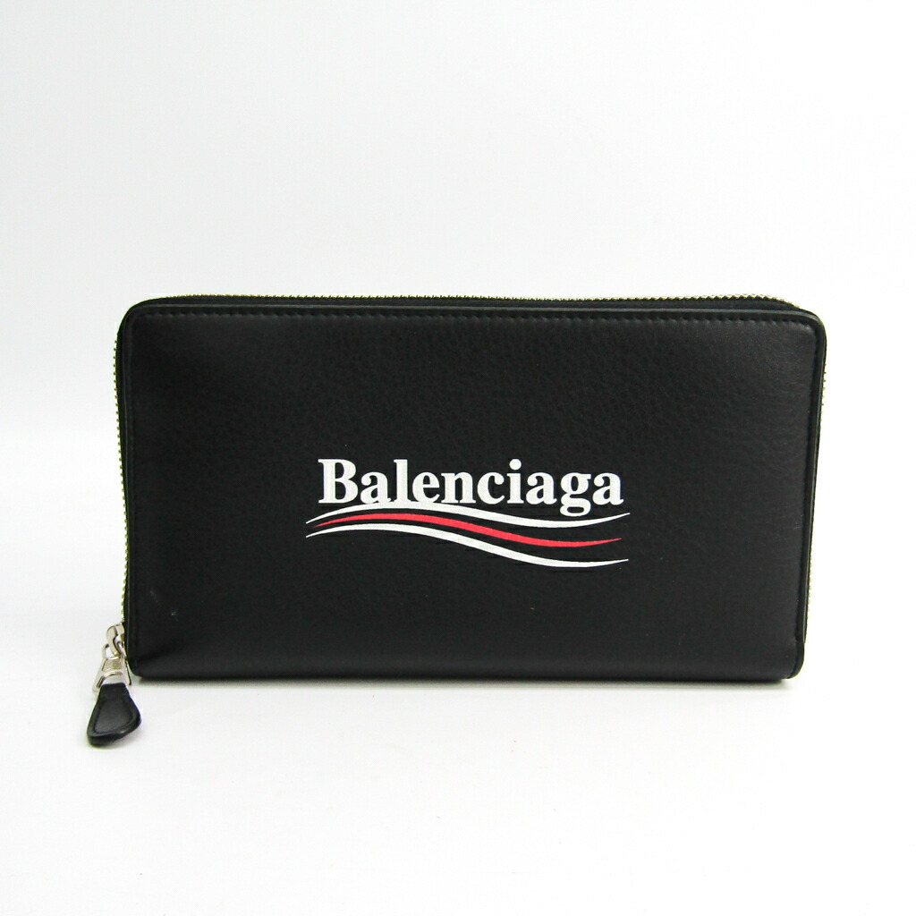 BALENCIAGA バレンシアガ エブリディ ロゴ 二つ折り財布 ブラック
