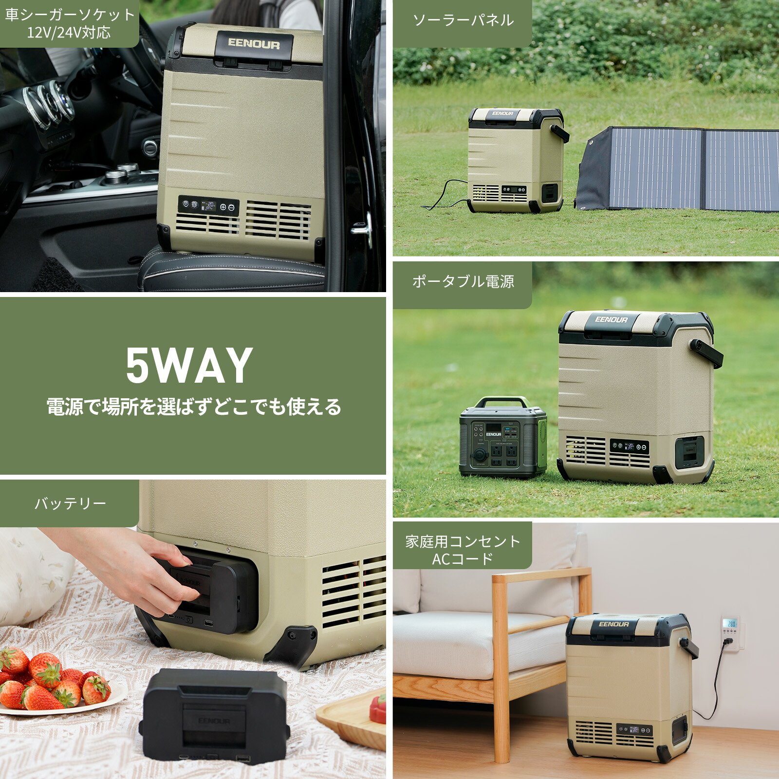 楽天市場】EENOUR ポータブル冷蔵庫 10L/18L バッテリー別売り 車載