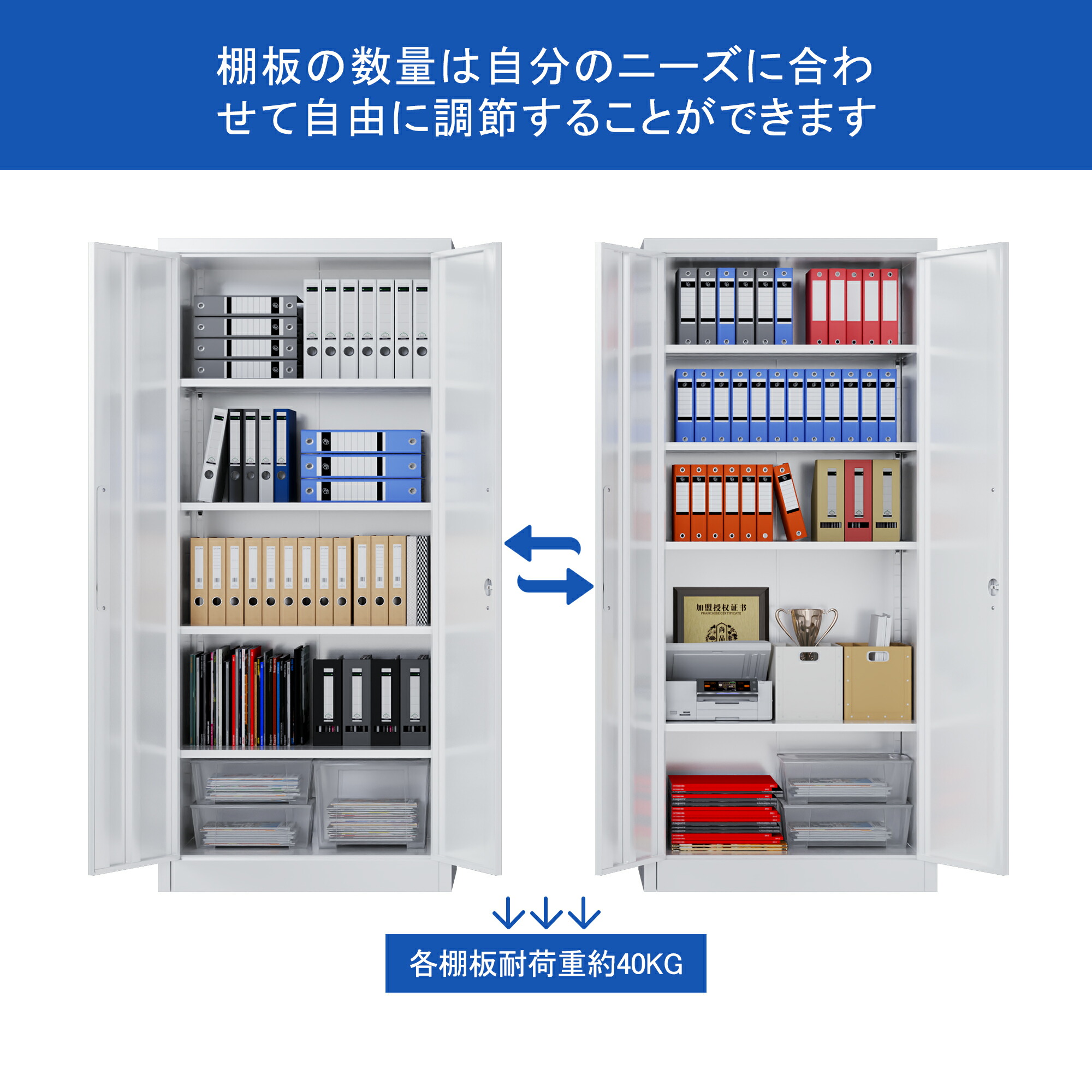 楽天市場】スチール書庫 スチールキャビネット 5段 ホワイト ブラック