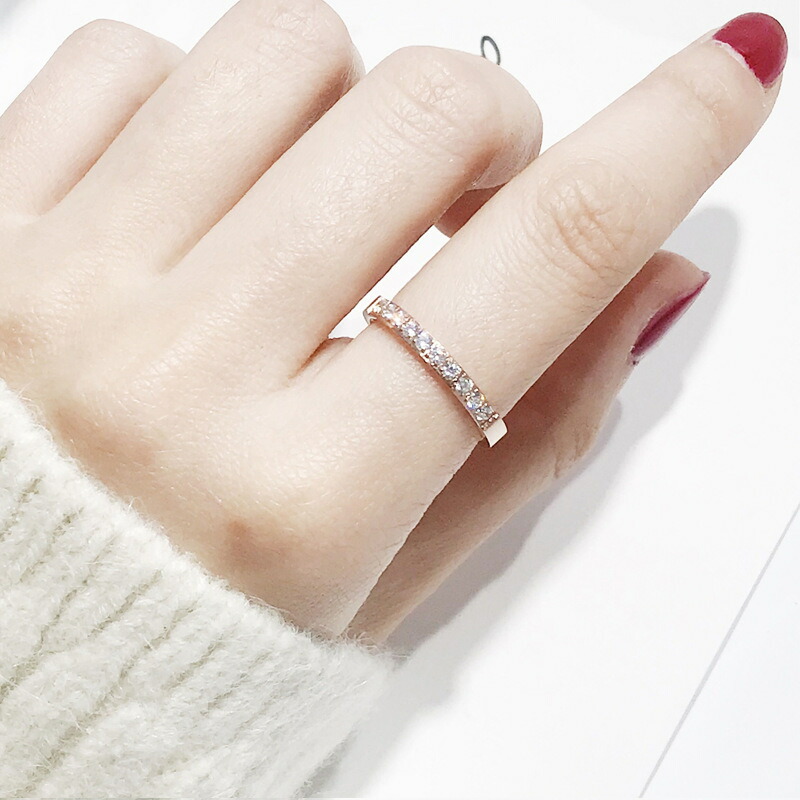 楽天市場】ハーフエタニティリング サージカルステンレス ジルコニア