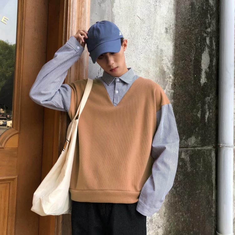 楽天市場】送料無料シャツ レイヤード風 メンズ シャツレイヤード