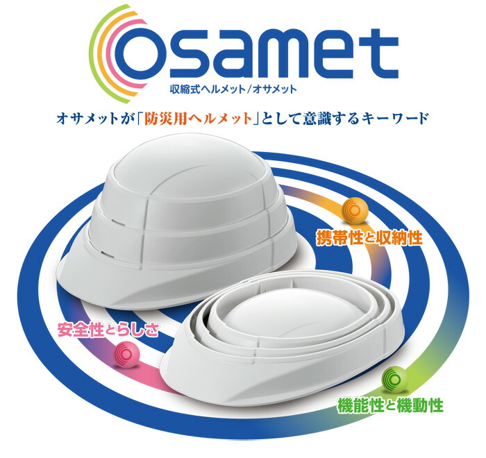 楽天市場】収縮式ヘルメット オサメット osamet KGO-1 ヘルメット