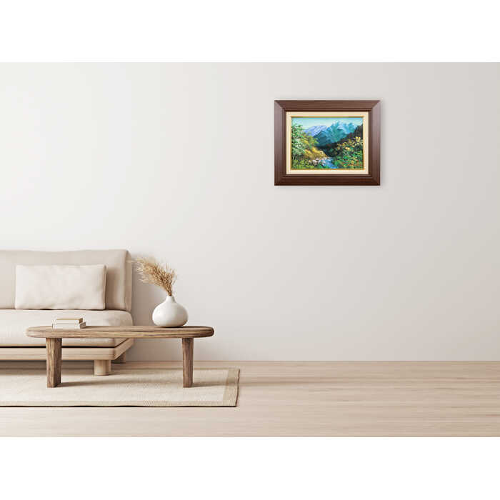 楽天市場】絵画 泉羽鶴美 油絵・油彩画 『南アルプス』 山 植物 風景