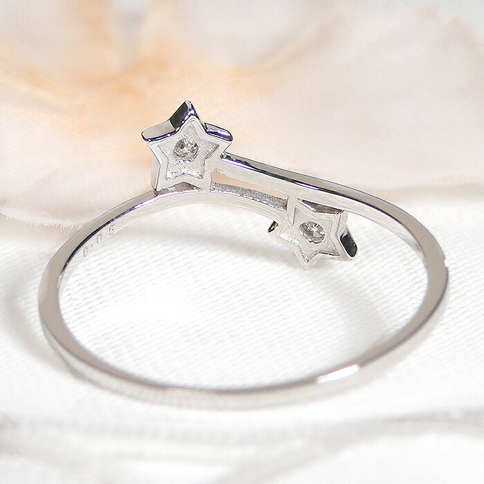 楽天市場】K18YG/Pt950【0.05ct】スターモチーフ ダイヤモンド リング