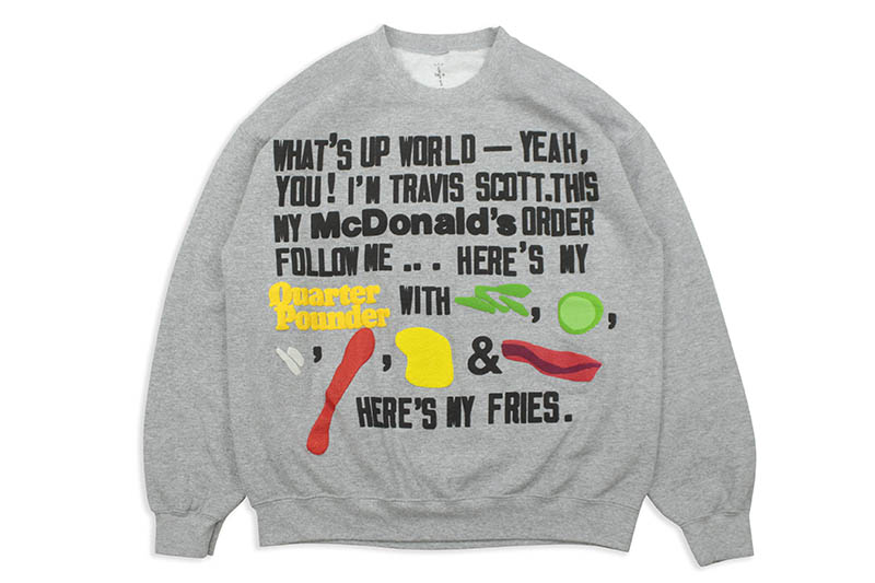 楽天市場】Travis Scott x McDonald's CPFM 4 CJ SCRIPT CREWNECK