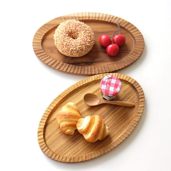 楽天市場】プレート トレー 木製 トレイ おしゃれ 天然木 楕円 小物 皿