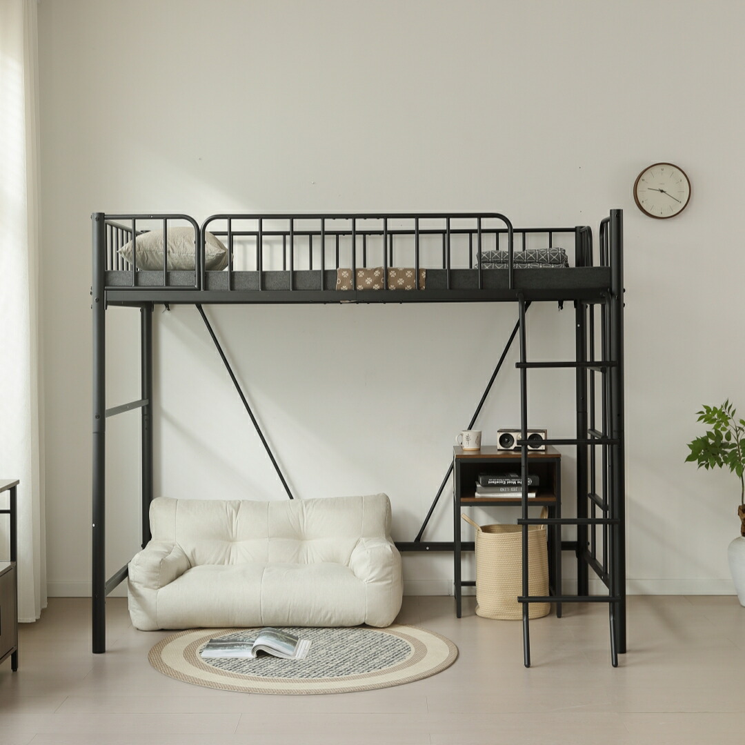 楽天市場】ロフトベッド シングル パイプ 垂直はしご 斜めはしご