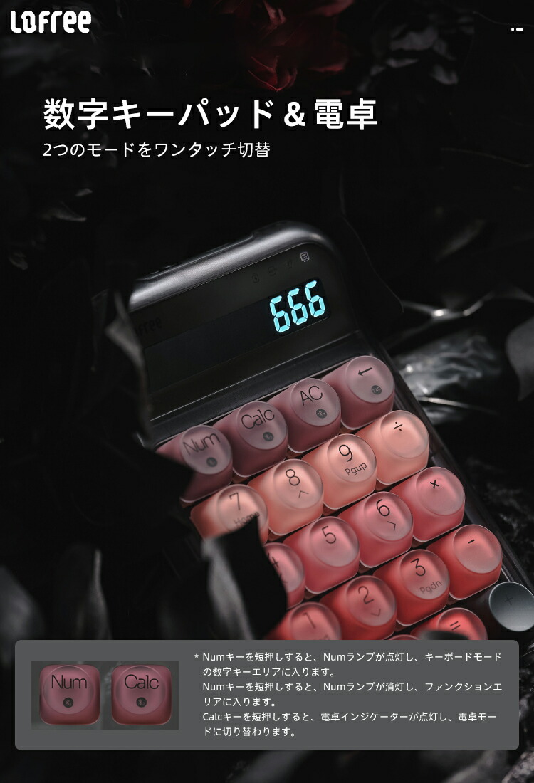 楽天市場】Lofree Lipstick シリーズ ロフリー 電卓 ＋ テンキー