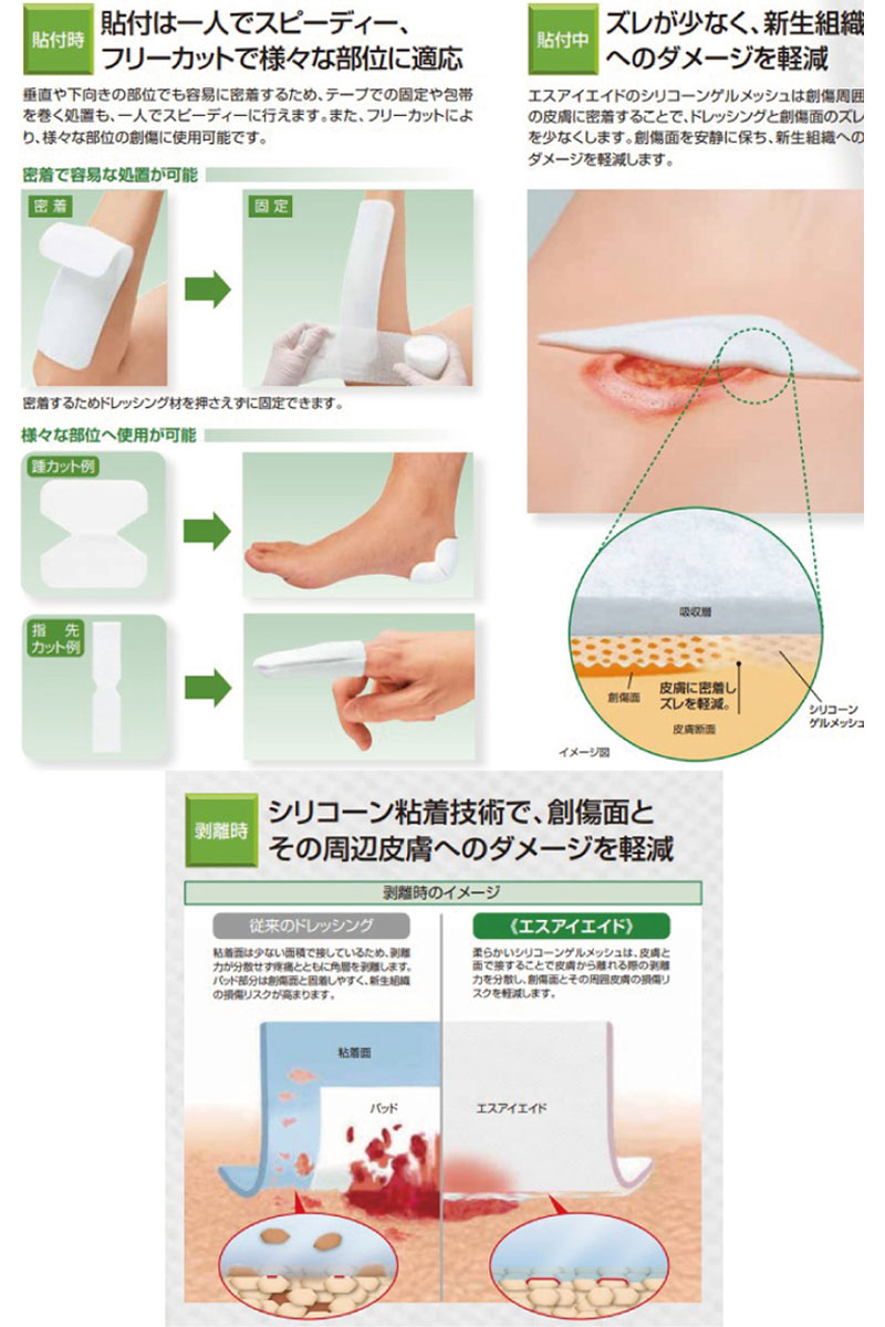 楽天市場】エスアイエイド 50枚入 5号 100×100mm アルケア 創傷用