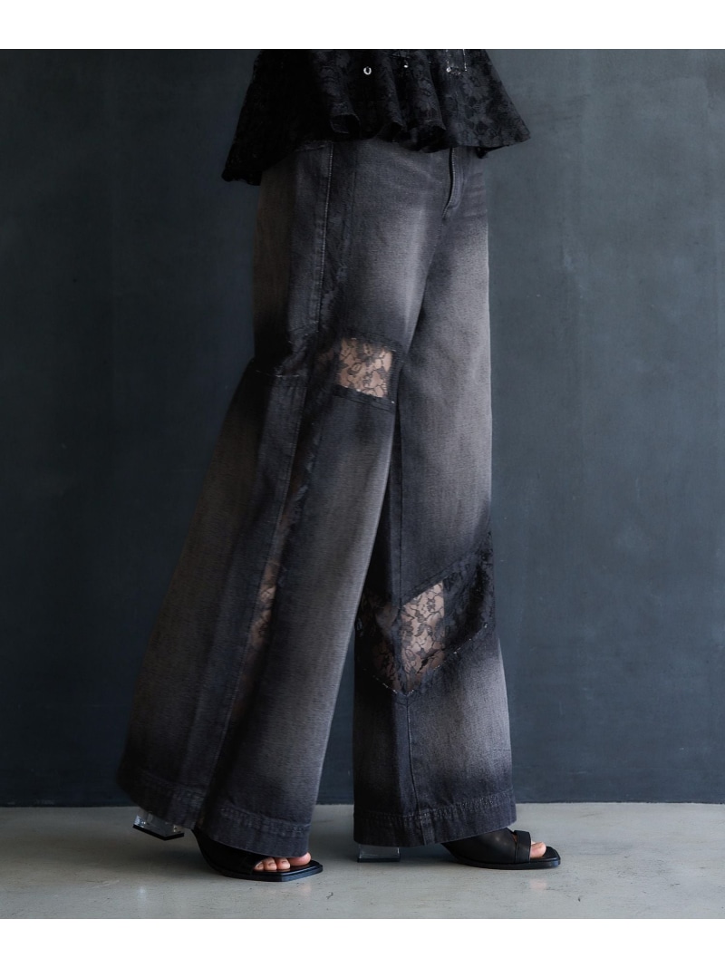 楽天市場】レースキリカエデニムパンツ HARE ハレ パンツ ジーンズ