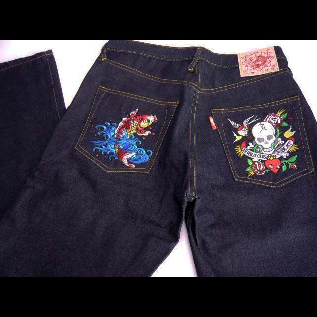 楽天市場】スカルがかっこいい刺繍ジーンズ : ギフトショップ HERA