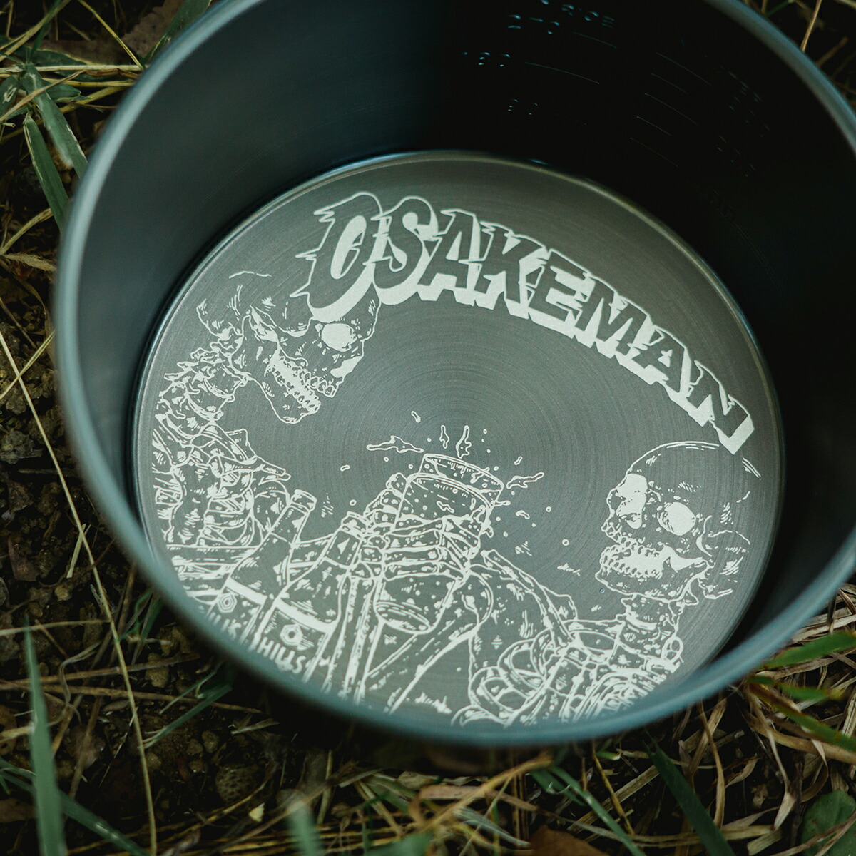 楽天市場】HILLS FIELD 深型シェラカップ OSAKEMAN お酒マン 480ml 黒