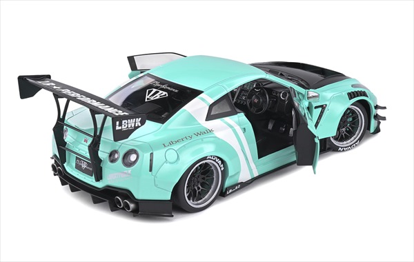 楽天市場】ミニカー 1/18 GTR LBワークス 2020 水色 GTR 35 LB Work