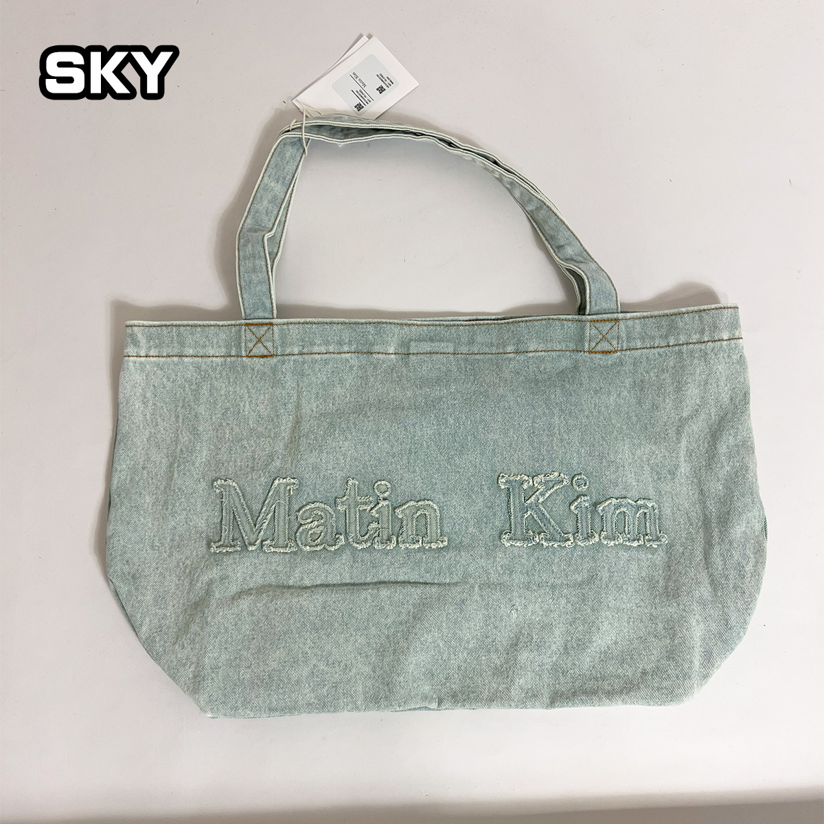 楽天市場】Matin Kim トートバッグ マーティンキム LOGO WASHED DENIM