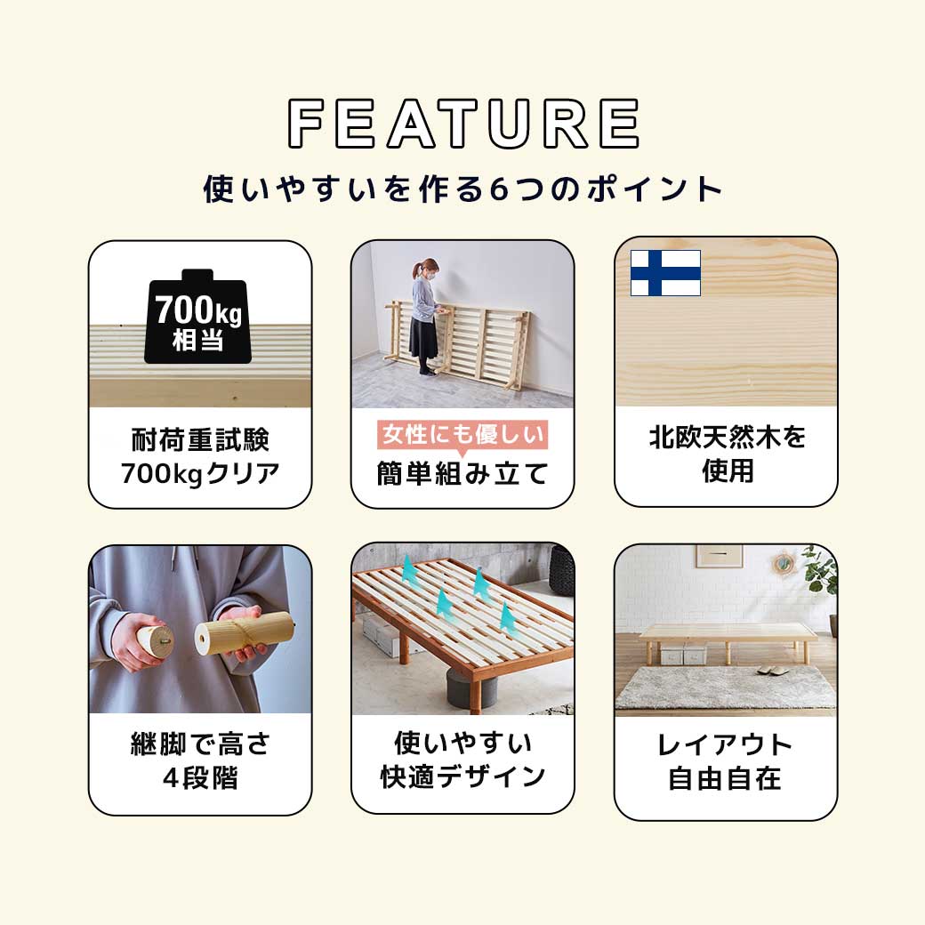 楽天市場】バノン すのこベッド ベッドフレーム マットレス付き セミ