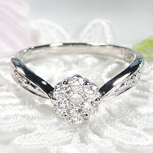 楽天市場】Pt900/K18YG/K18PG 【0.55ct】Vライン フラワー