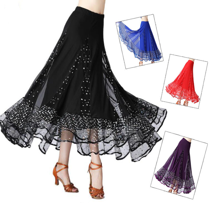 楽天市場】スカート ダンス スカート ロング 裾フリル 裾チュール