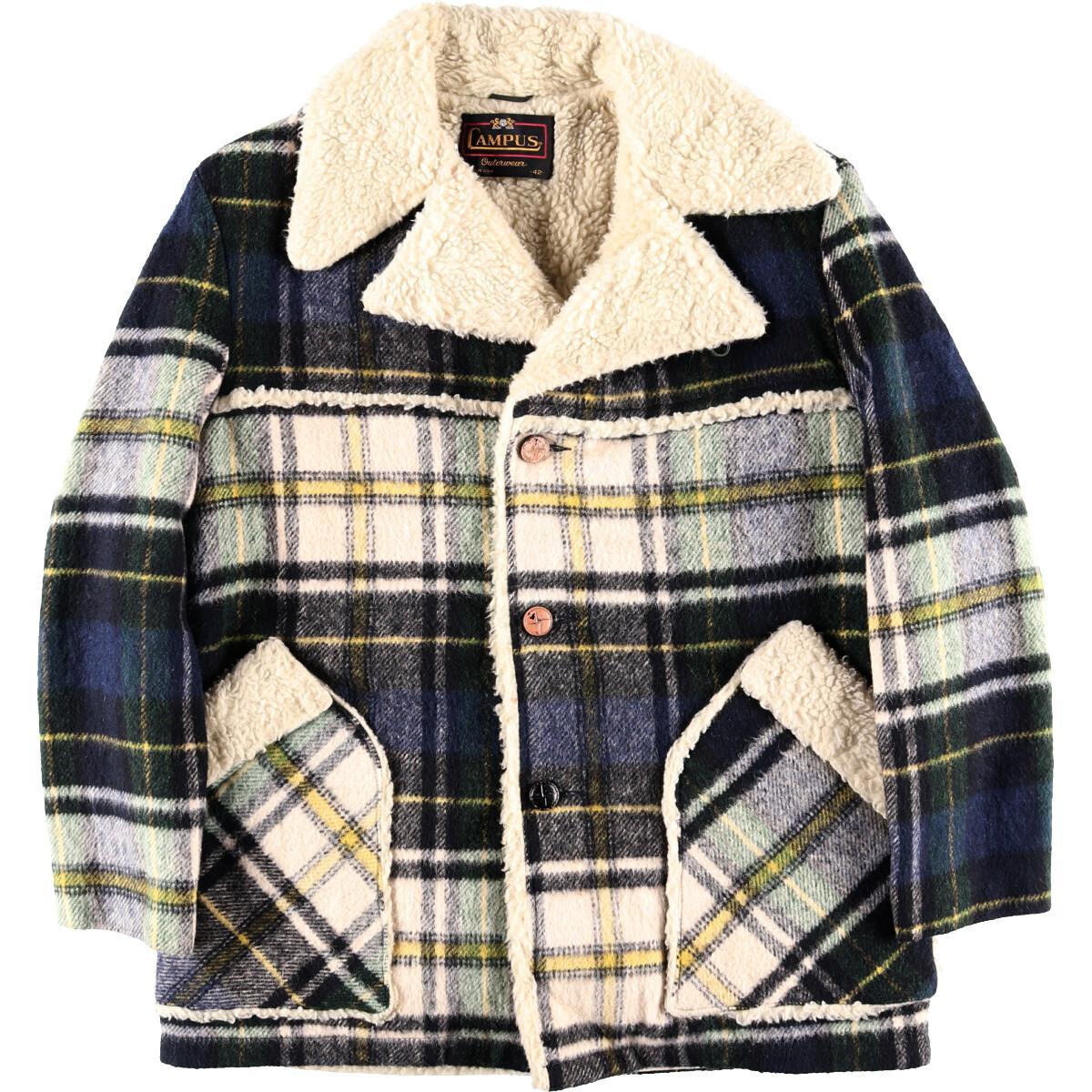 楽天市場】70年代 キャンパス CAMPUS チェック柄 ランチコート ウール