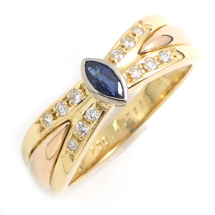 楽天市場】カルティエ Cartier リング マーキスカット サファイア 12