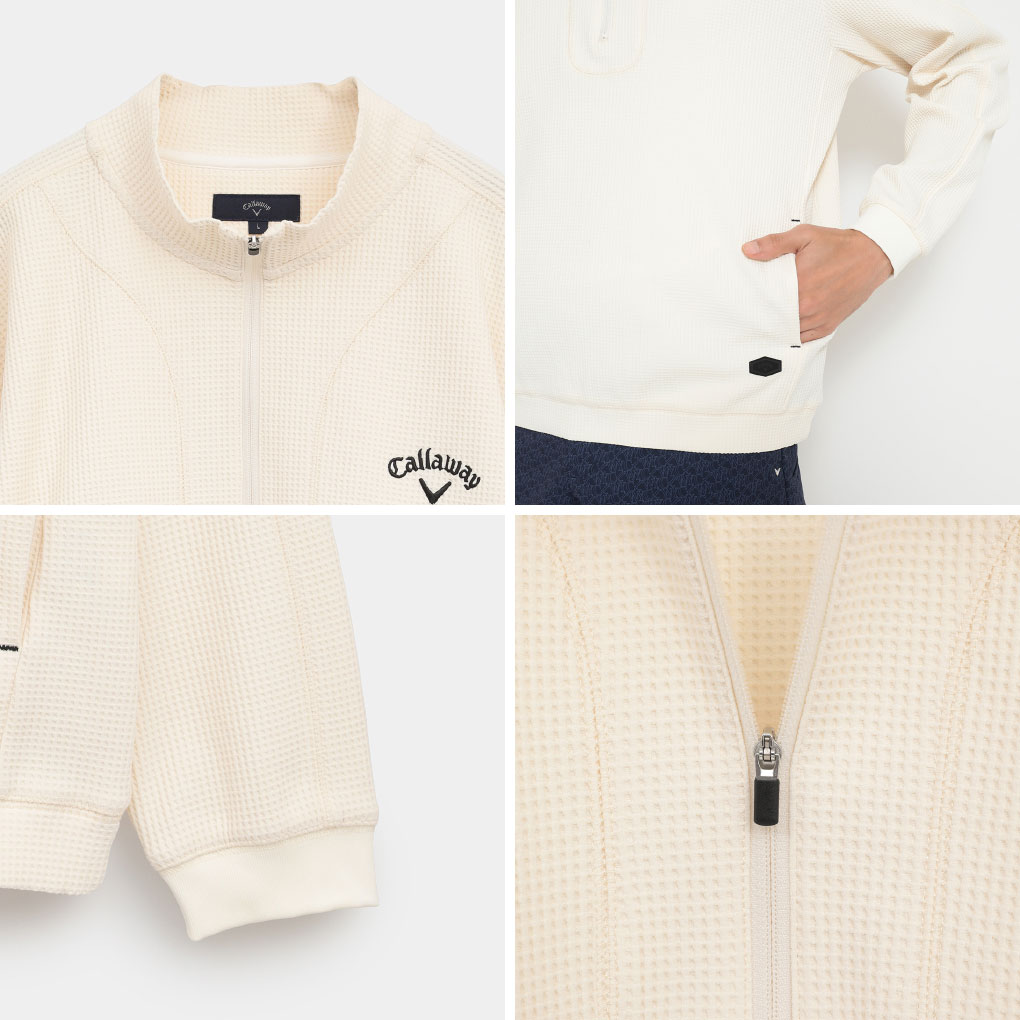 楽天市場】キャロウェイ ワッフルハーフジップモックネックシャツ