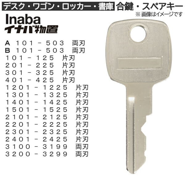 楽天市場】INABA（イナバ物置） 合鍵 スペアキー【ロッカー・デスク