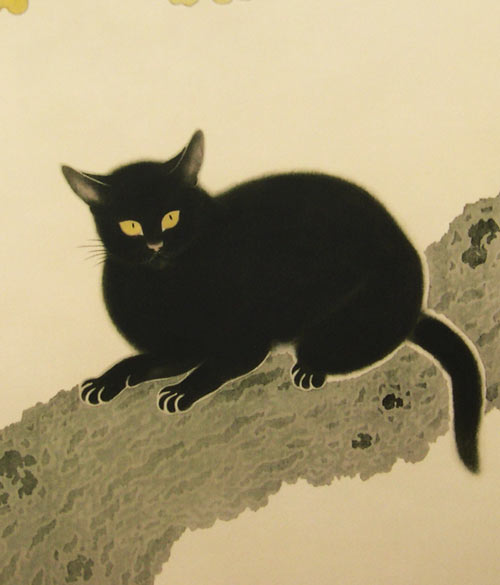 楽天市場】菱田春草 掛け軸 黒き猫 送料無料 【掛軸】【一間床・半間床