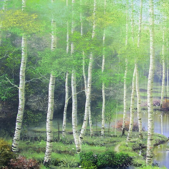 楽天市場】絵画 油絵 白樺林 F20号 （早瀬遼） 送料無料 【肉筆
