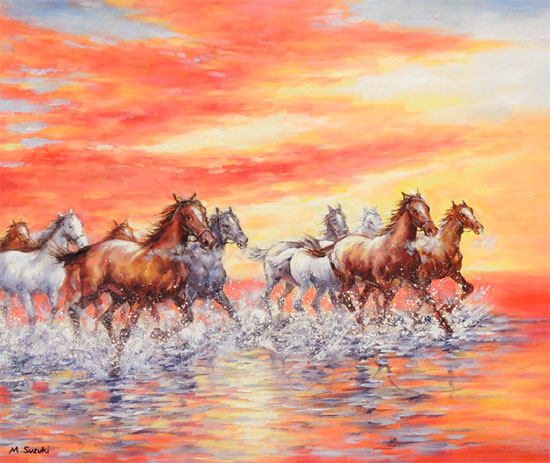 楽天市場】絵画 油絵 駆ける F30号 （鈴木満雄） 送料無料 【肉筆