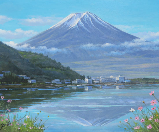 楽天市場】絵画 油絵 富士と河口湖 F30号 (関健造) 送料無料 【海・山
