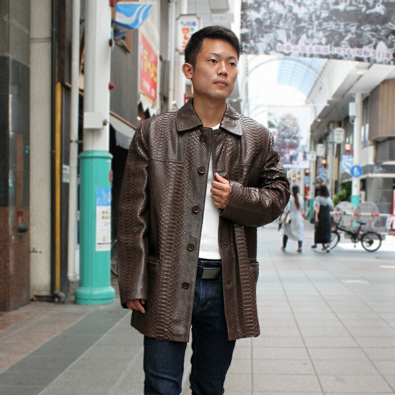 楽天市場】パイソン メンズ ステンカラーコート ステンカラー