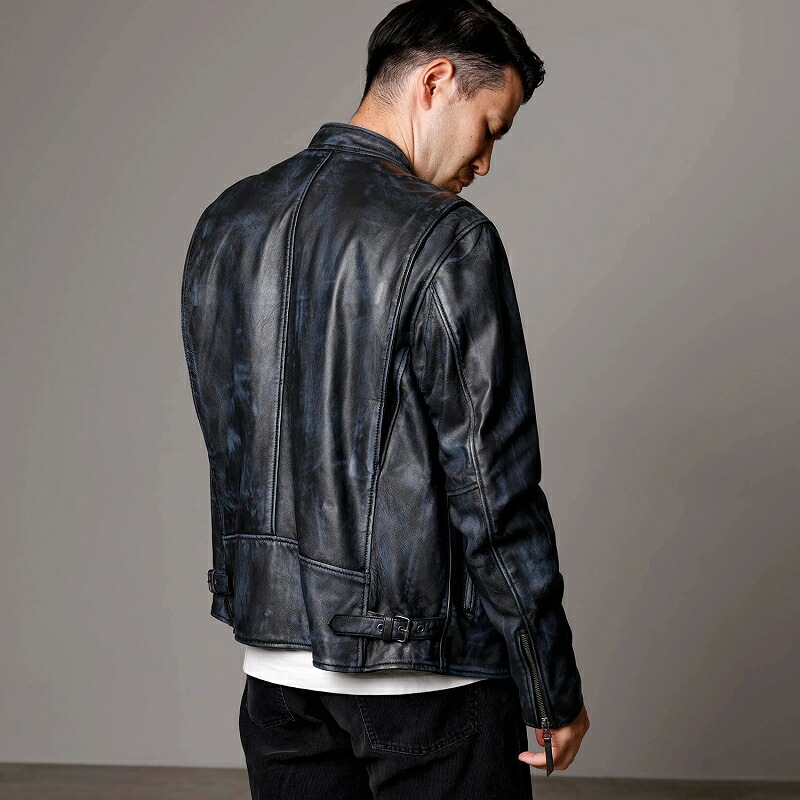 楽天市場】ダメージ加工 アンティーク シングルライダースジャケット