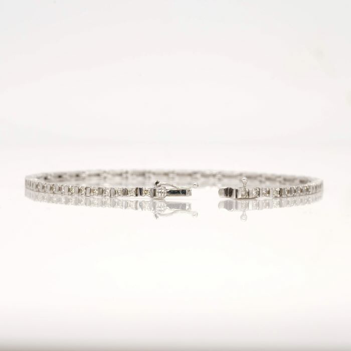 楽天市場】K10WG ダイヤブレスレット10金ホワイト ゴールドブレス