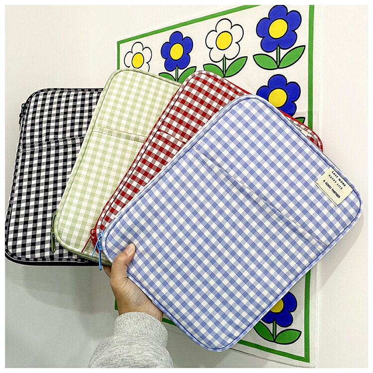 楽天市場】ギンガムチェック パソコンケース 4色 タブレット PC iPad