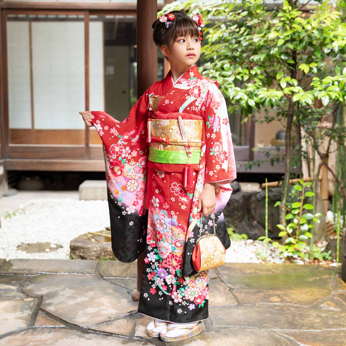 楽天市場】【レンタル】753 七五三 着物 7歳 フルセット 女の子