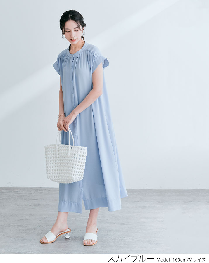 楽天市場】ワンピース《フレンチスリーブギャザーワンピース 全5色 2