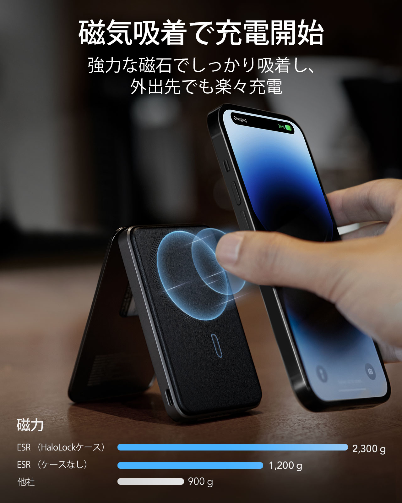 楽天市場】ESR Magsafe対応 カードケース MagSafe モバイルバッテリー