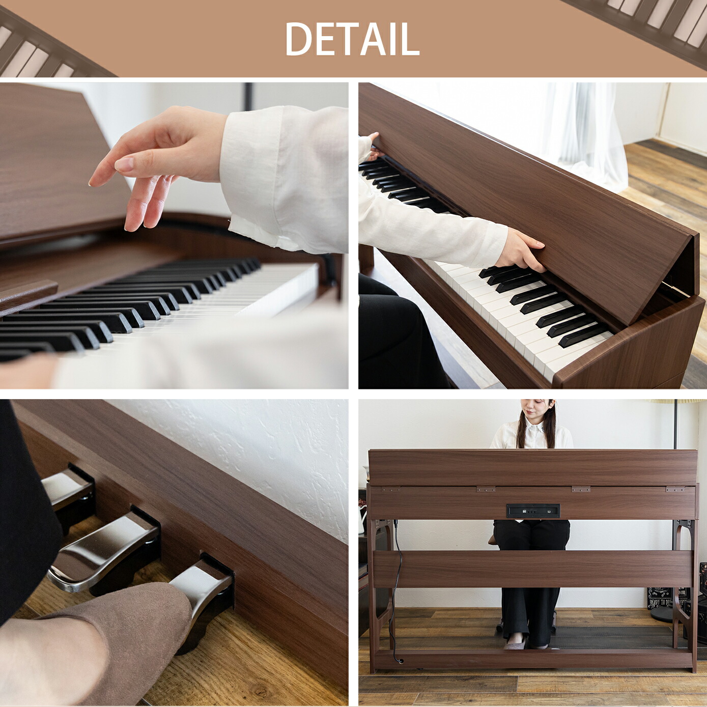 楽天市場】【スライドカバー】電子ピアノ 88鍵盤 ハンマーアクション