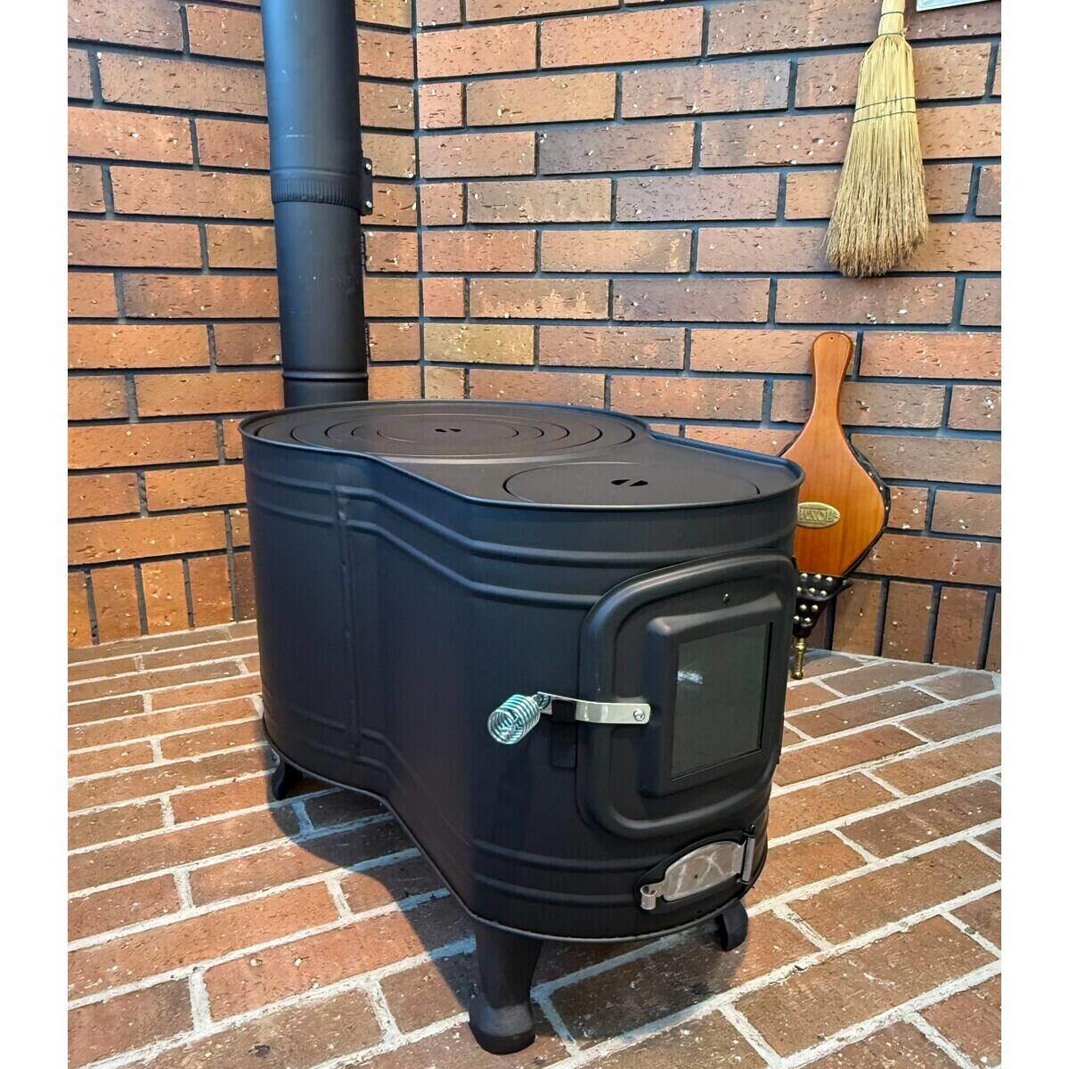 楽天市場】ホンマ製作所 薪ストーブ ステンレス黒耐熱 窓付 時計型 ASW