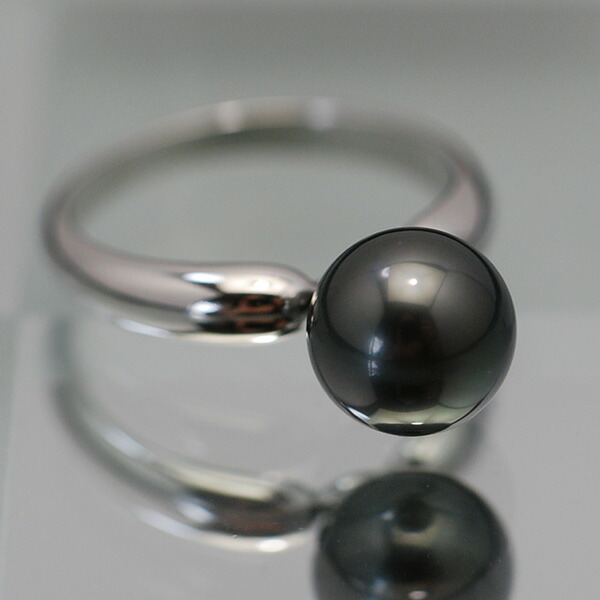 楽天市場】【サイズアップ版】9mm 黒蝶真珠 リング 冠婚葬祭OK