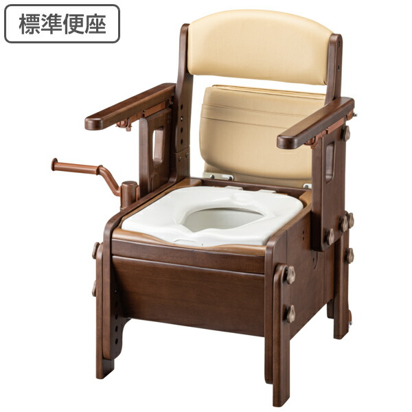 楽天市場】ポータブルトイレ 標準便座 キャスター付 家具調スマート