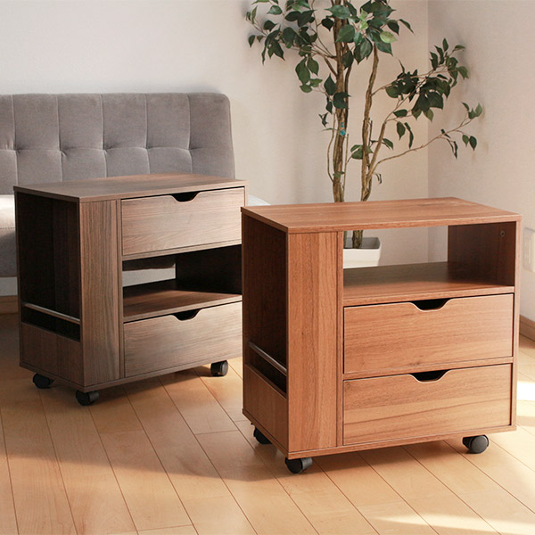 楽天市場】サイドテーブル 幅50cm 木製 ワゴン キャスター付き ソファ