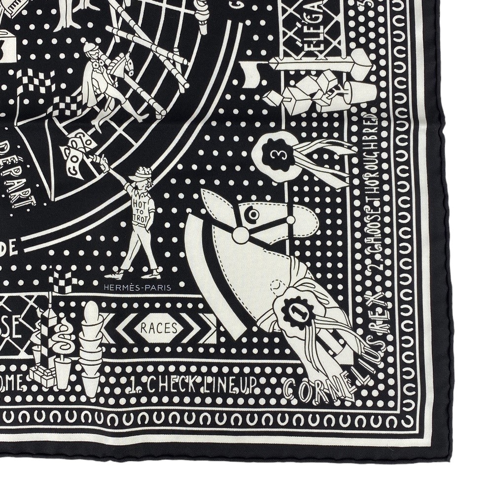 楽天市場】□新同□ エルメス カレ 55 スカーフ HOT TO TROT 馬 シルク