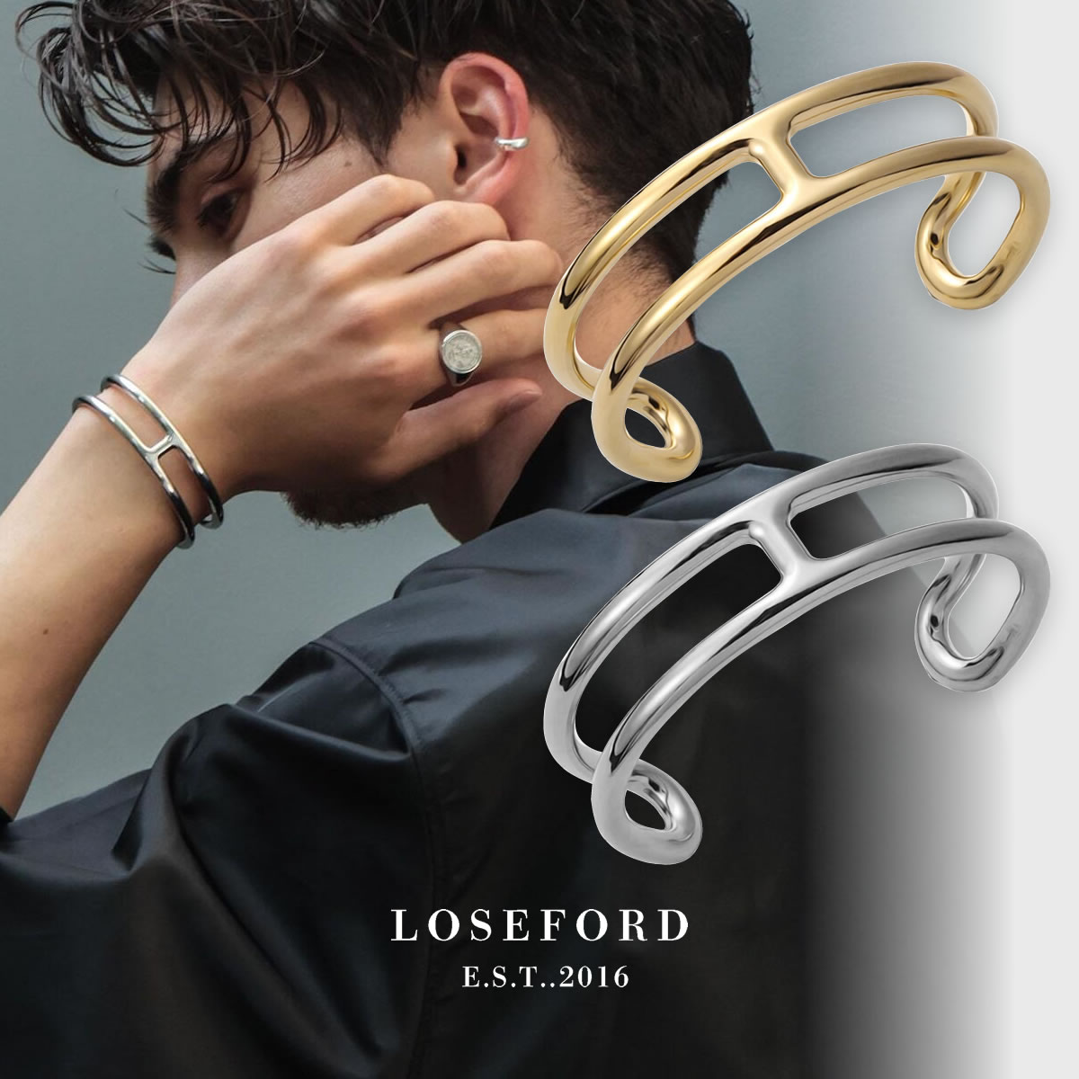 楽天市場】【LOSE FORD 公式】 Hバングル メンズバングル つけっぱなし