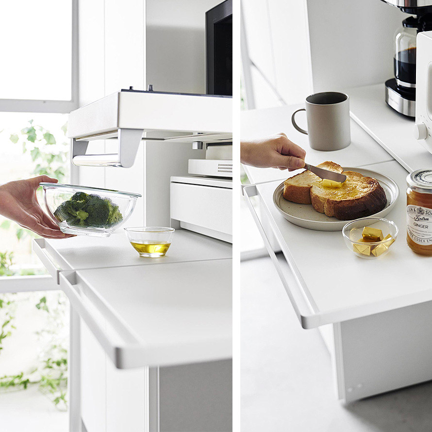 楽天市場】ツーウェイキッチン家電下引き出し＆スライドテーブル