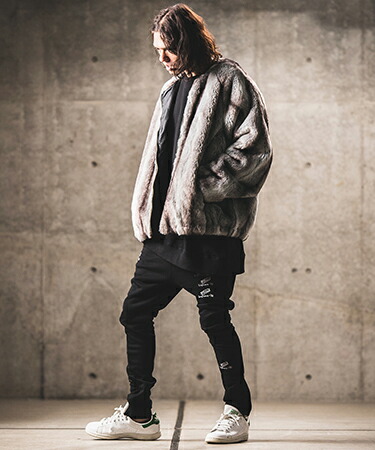 楽天市場】【GLIMCLAP(グリムクラップ)】Fake fur collarless design